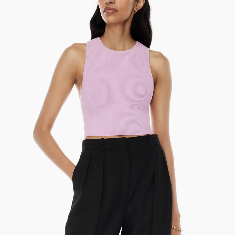 Babaton Sculpt Knit Muscle Tank in Lilac size M